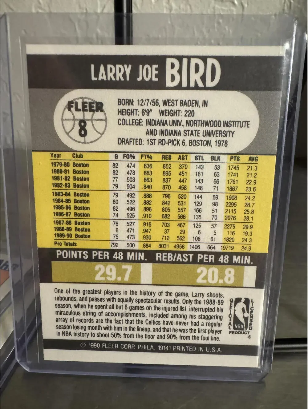 Set of 3 Vintage Basketball Cards - Larry Bird, Scottie Pippen, Earvin Johnson